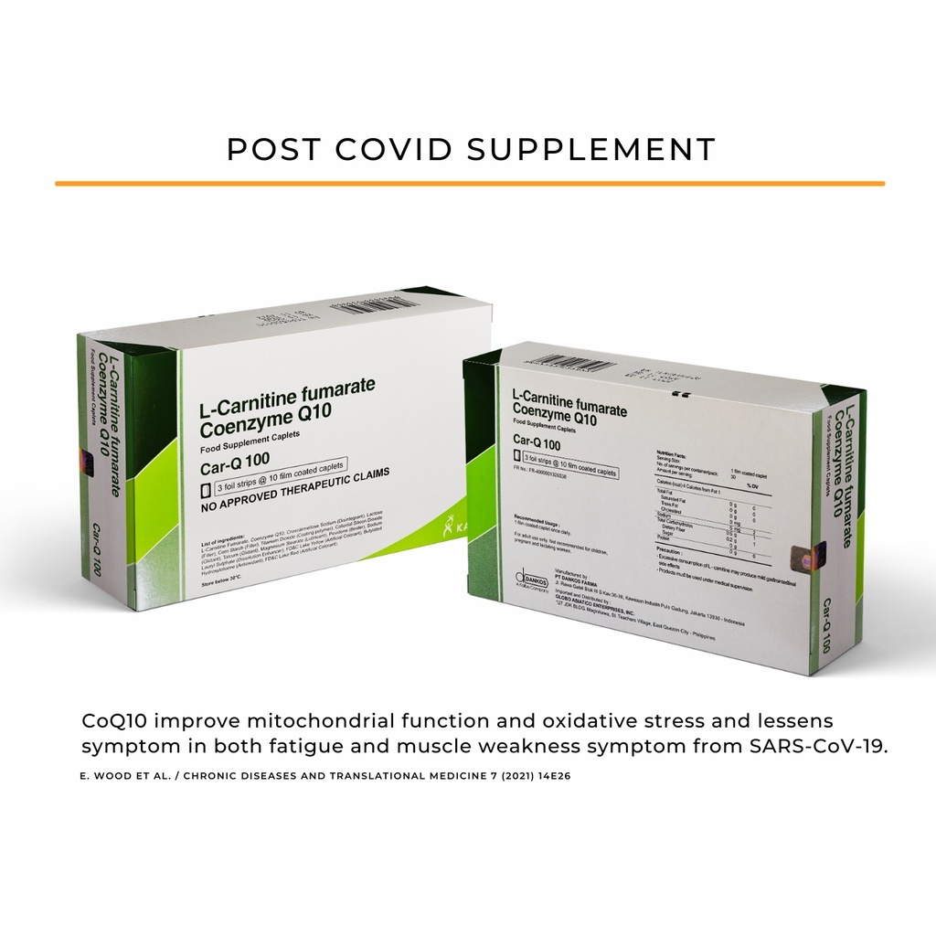 Cyclist Supplement :1 x 30 caps L-Carnitine 500mg + Coenzyme Q10 100mg CarQ  Supplement | Shopee Philippines