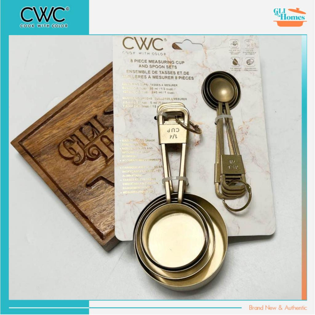 CWC Cook with Color 8 Pieces Measuring Cups and Measuring Spoons, Food ...