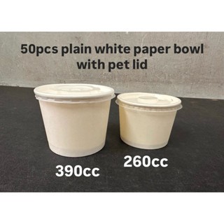 50pcs Paper Bowl Plain 110cc/260cc/390cc/520cc set | Shopee Philippines