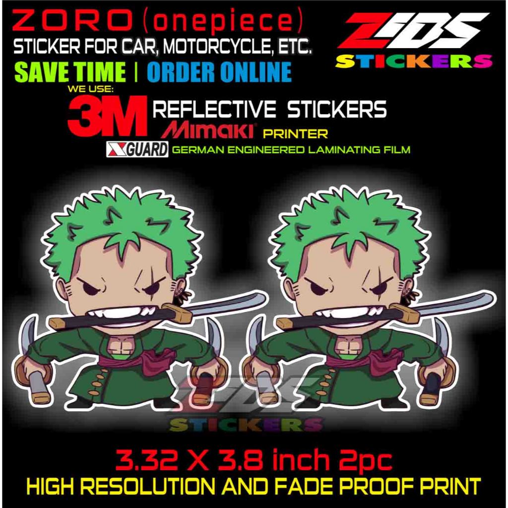zoro onepiece 3M reflective printed laminated sticker for cars ...