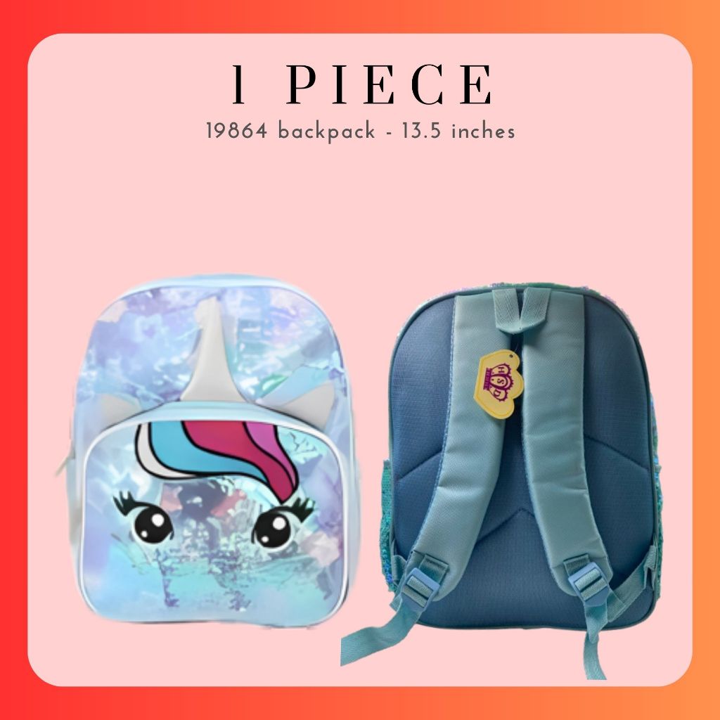 [ #19864 BACKPACK ] 13.5 inches Unicorn Sequin Backpack Cartoon School ...