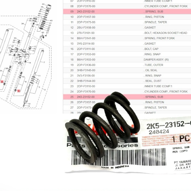 SPRING, SUB NMAX V1/V2 2K5-23152-00 (Sold per Piece) | Shopee Philippines