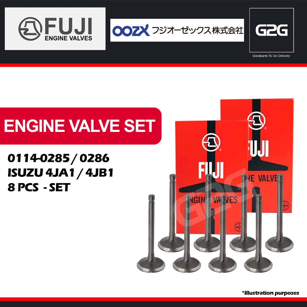 Engine Valve Set FUJI 0114-0285 / 0286 - ISUZU 4JA1 / 4JB1 | Shopee ...
