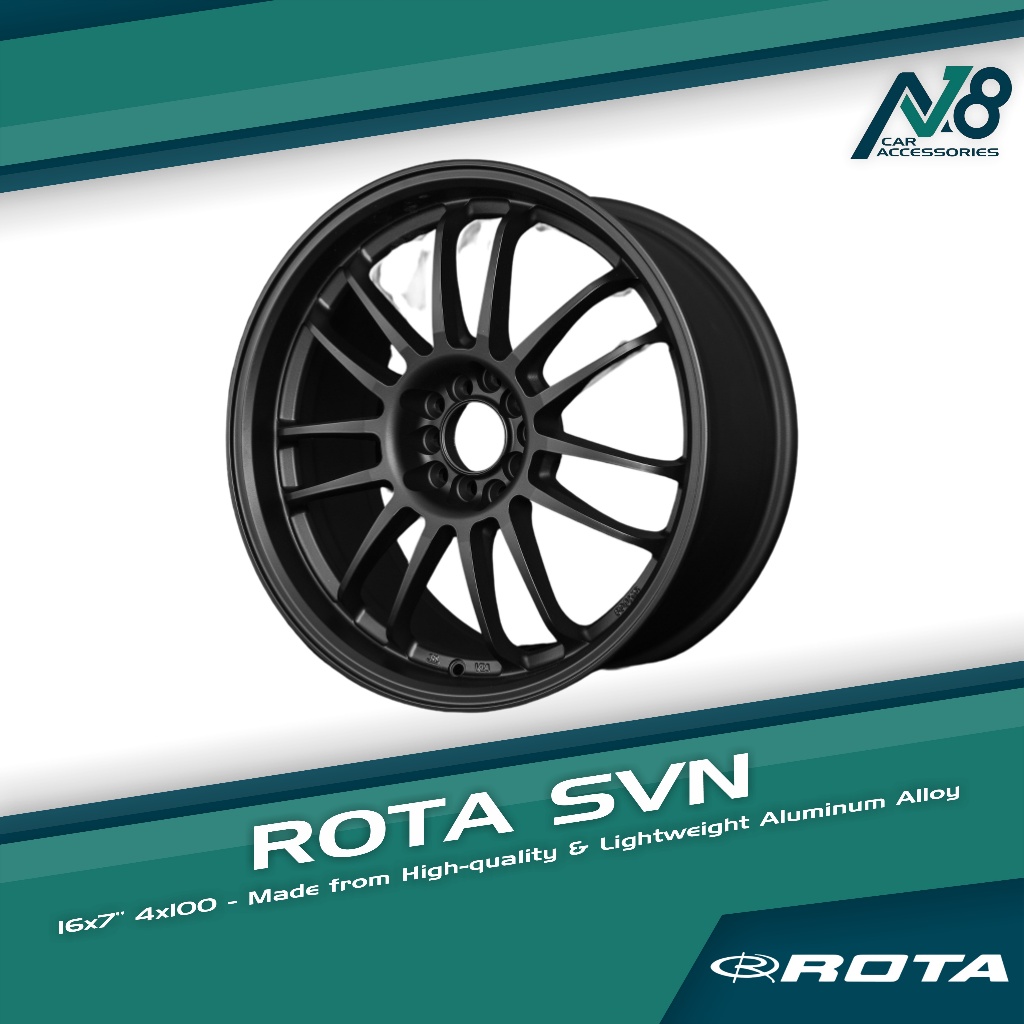 ROTA SVN 16x7 4x100 FLAT BLACK Wheels Genuine | Shopee Philippines