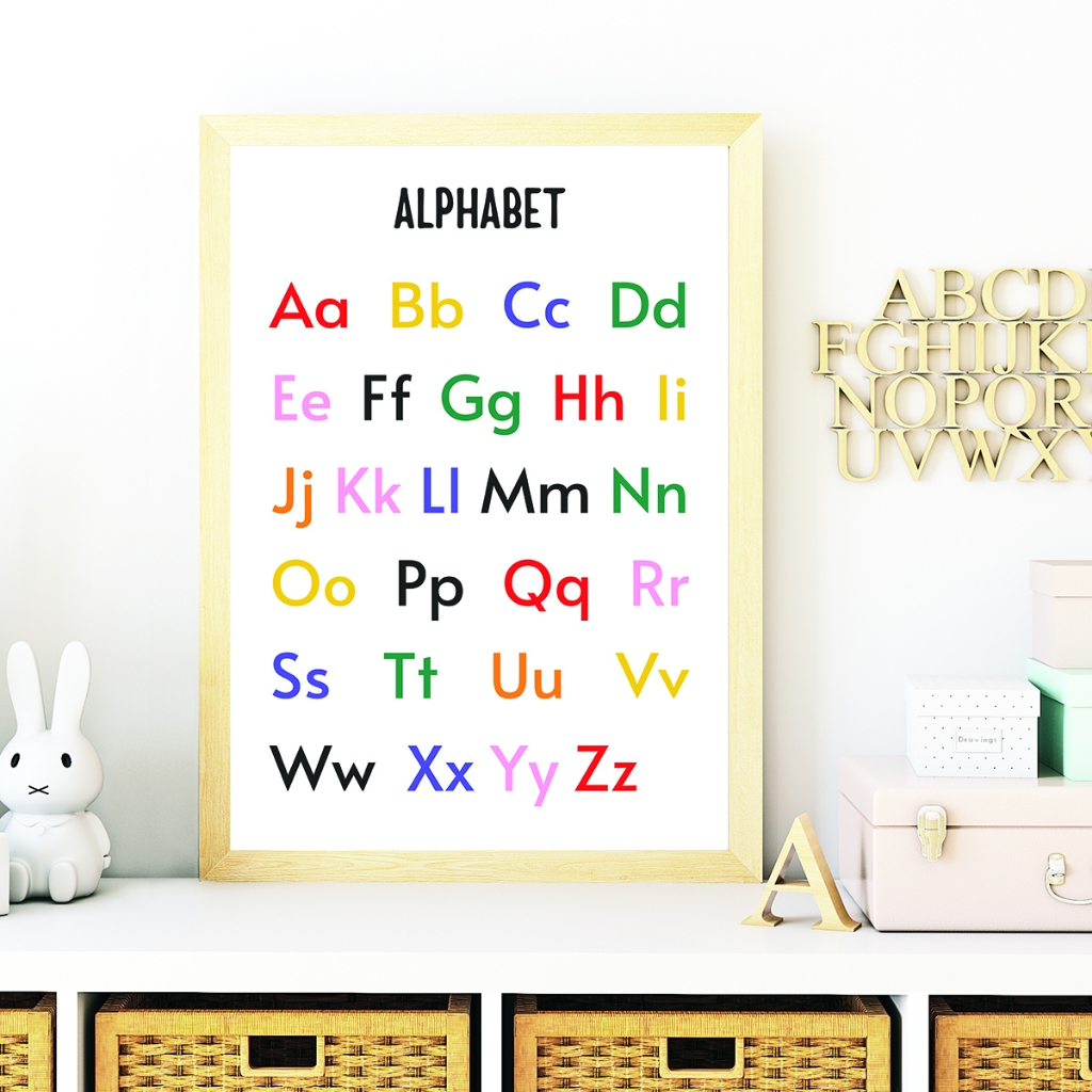'ALPHABET' Educational Laminated Wall Poster for Kids and Toddlers A4 ...