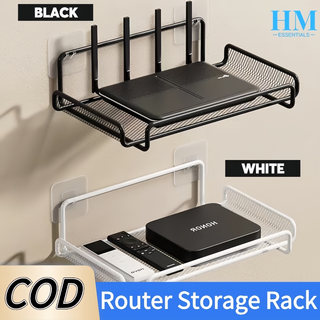 Punch-Free Wall Mounted Wifi Holder Router Shelf Set-Top Box Bracket ...