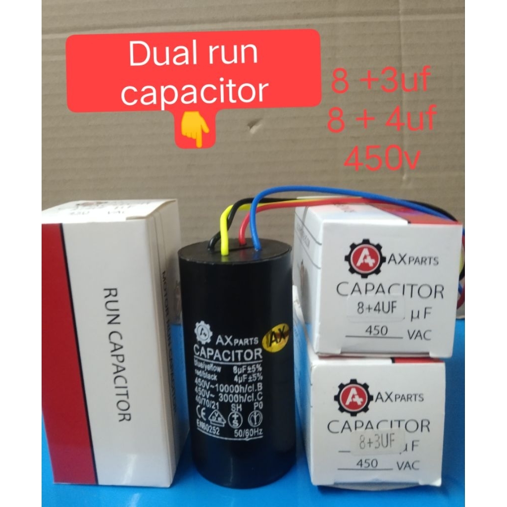 WASHING MACHINE DUAL RUNNING CAPACITOR 8 +3UF & 8+4UF 450V | Shopee ...