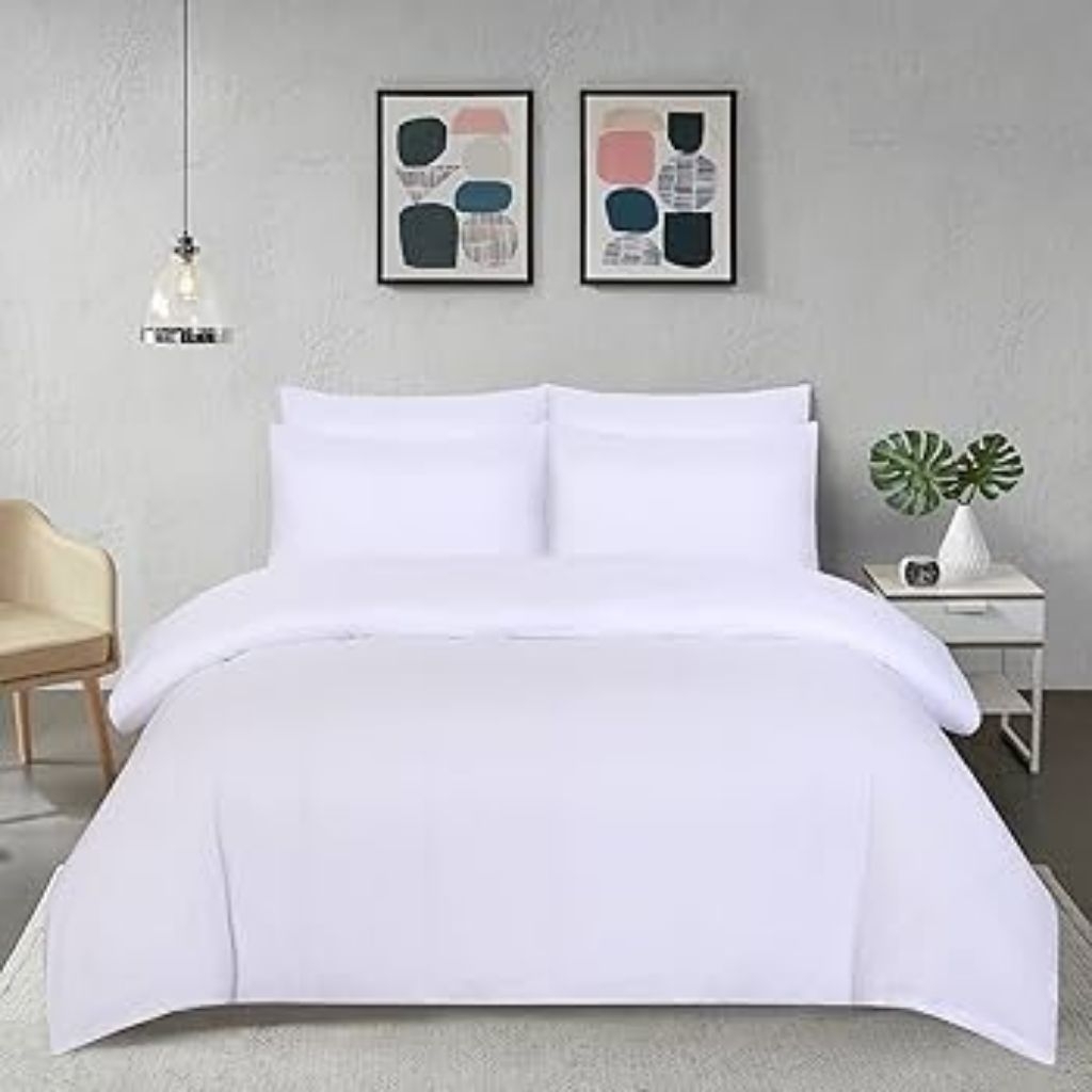 DUVET COVER hotel quality white cotton (duvet cover) with 2 pillowcase ...