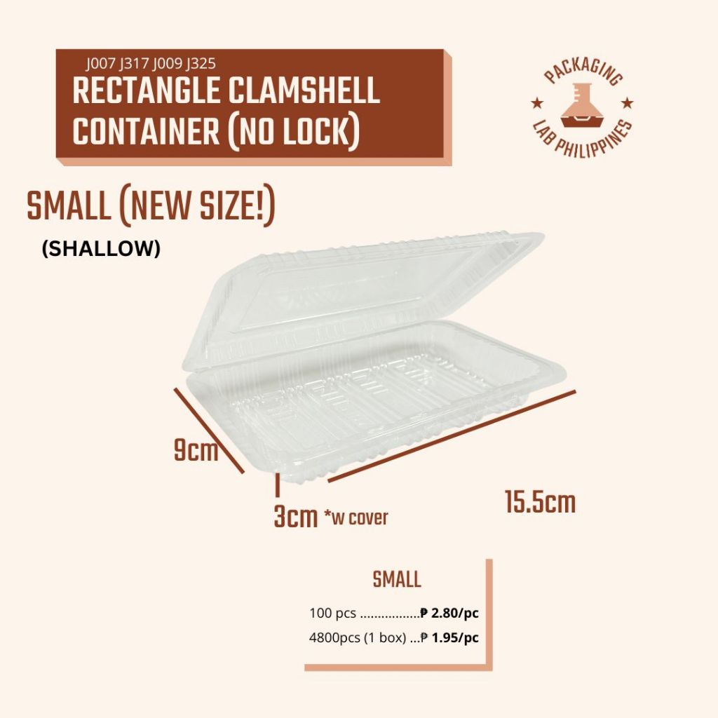 [100pcs] No Lock Rectangle Plastic Clamshell (Affordable) | Packaging ...