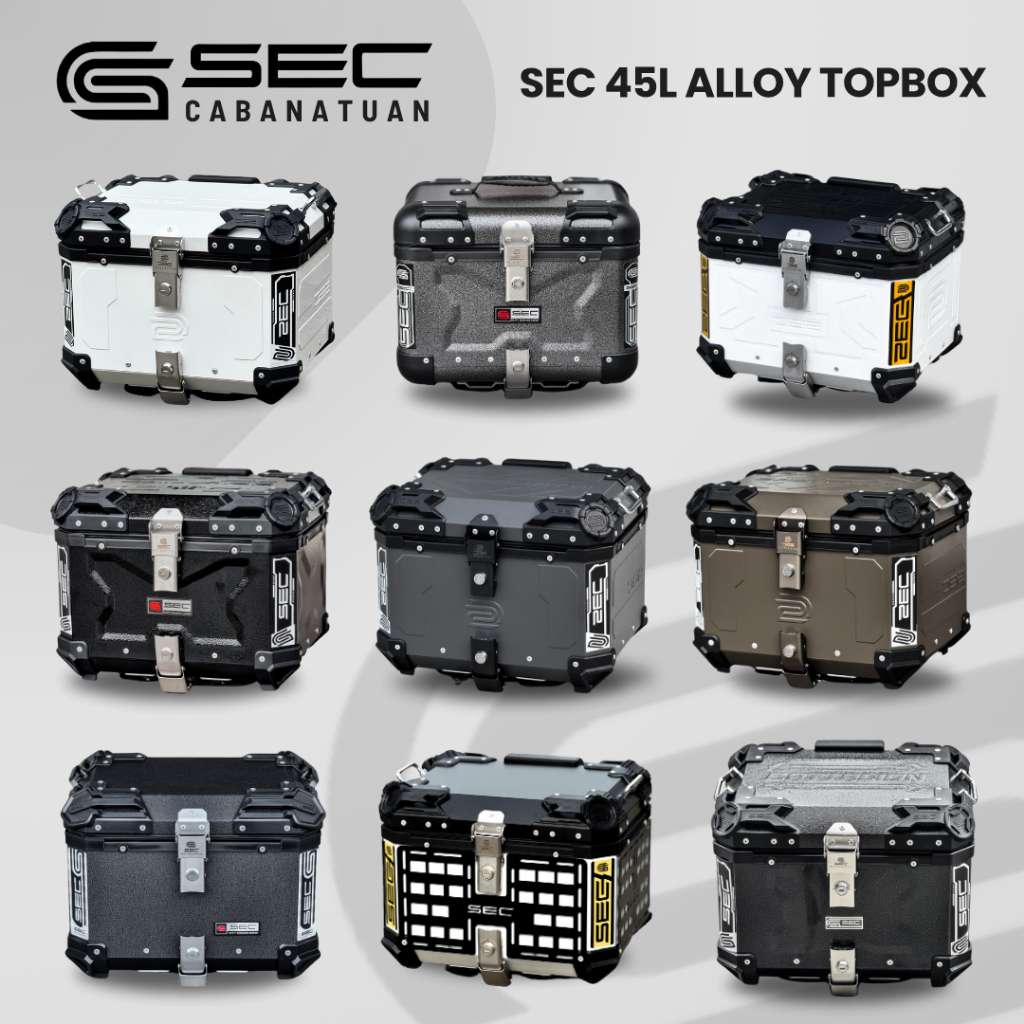 SEC 45 LITERS ALLOY TOPBOX WITH BACKREST | Shopee Philippines