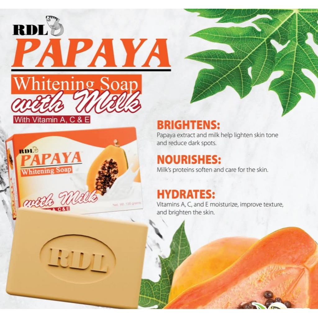 RDL PAPAYA with MILK SOAP and VITAMINS A, C & E 135g | Shopee Philippines