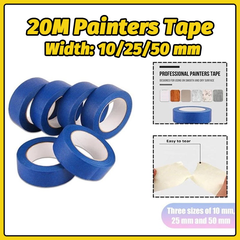 20 Meters Painters Tape Multi Size Painting Colored Masking Tape ...