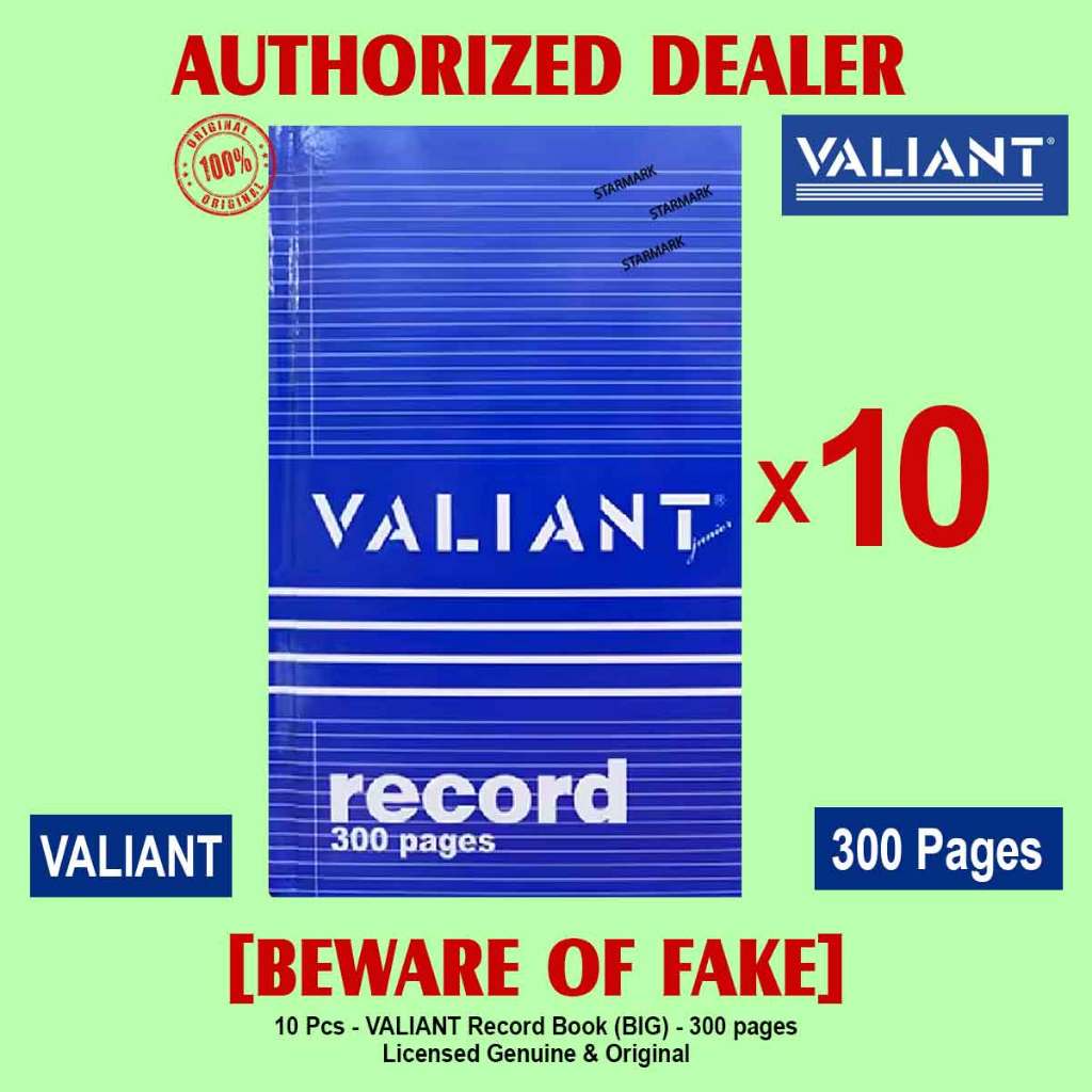 VALIANT Record Book Books 300 PAGES Padded VALIANT Logbook Log Book ...