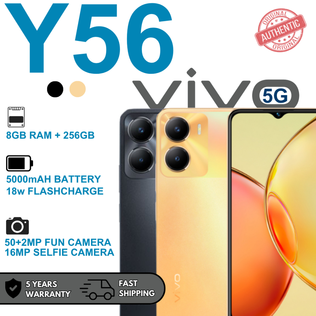 Y56 5G 5000mAH 18W FASTCHARGE 8GB RAM 256GB ROM 50MP AI CAMERA ...