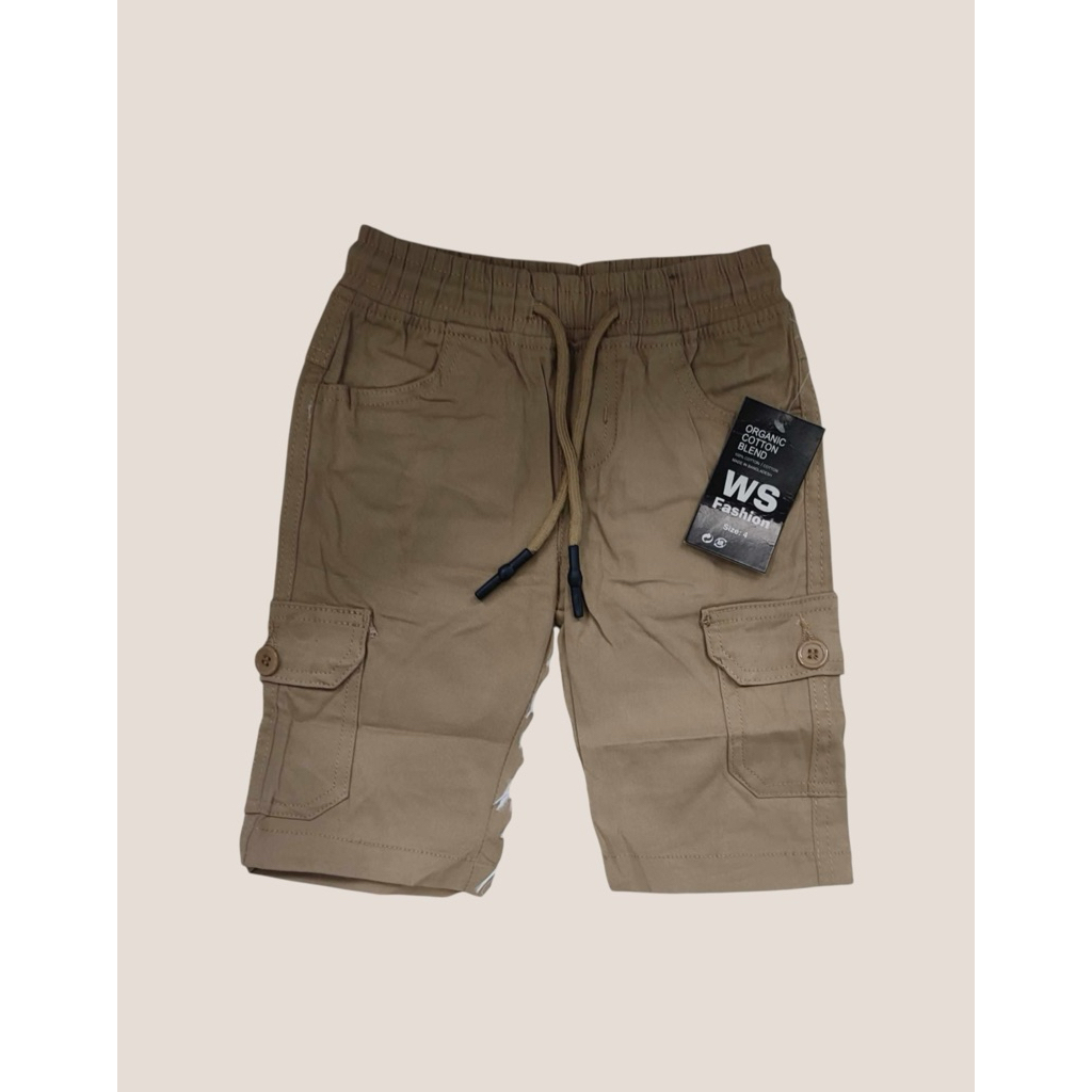 Colored pocket Cargo Shorts for Boys 4-12 years Drawstring Casual Kids  Wear