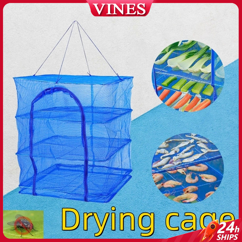 35*65cm Foldable 4 Layers Drying Net Fish Net Drying Rack Hanging ...