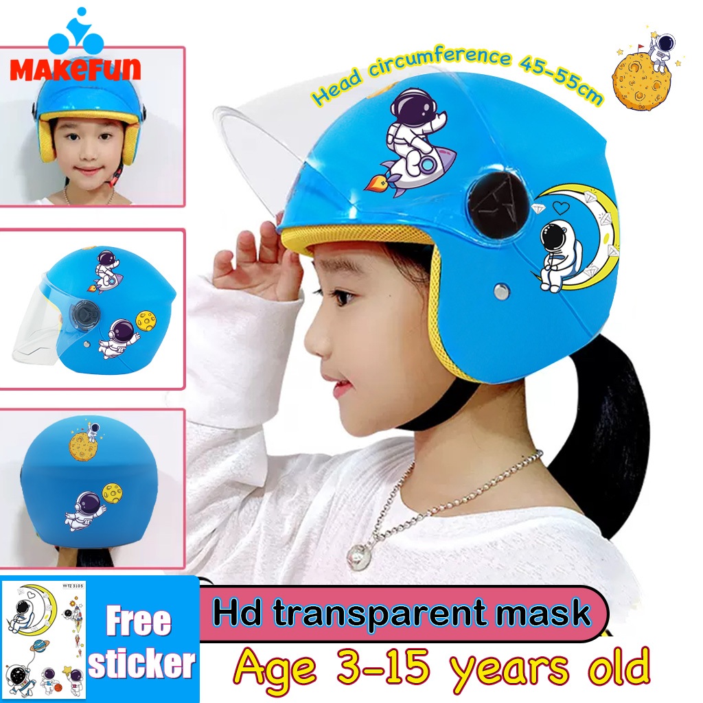 helmet for kids lazada Bicycle with USB Light - Size from Child to Teen | Size 54-58 | Beautiful Bicycle Helmet Boys and Girls | Built-in Rechargeable LED Light Helmet For Girls Full Face