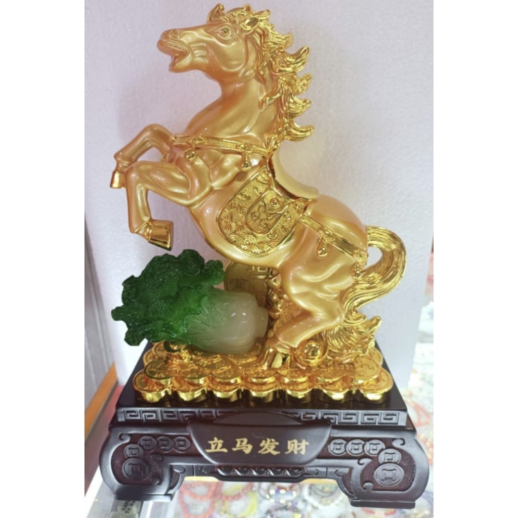 12inches Gold horse hold petchay 2026 fengshui display | Shopee Philippines