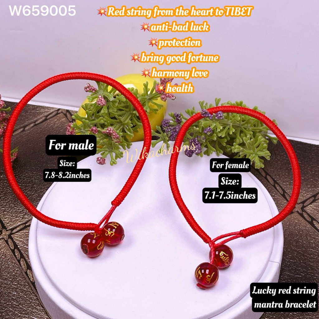 Lucky red string mantra bracelet | Shopee Philippines