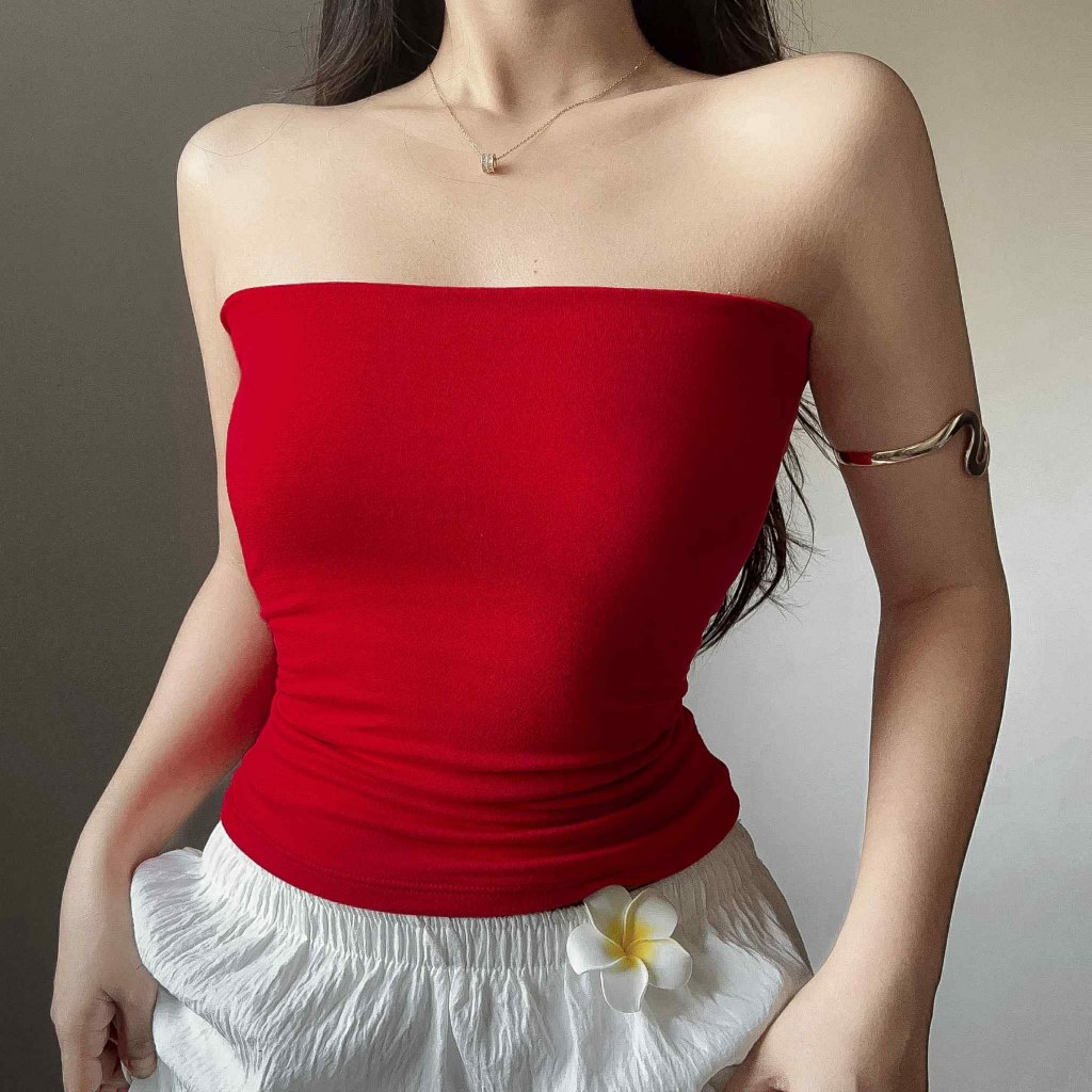 Danielle Tube Double Lining Basic Cotton Casual Plain Top For Women ...