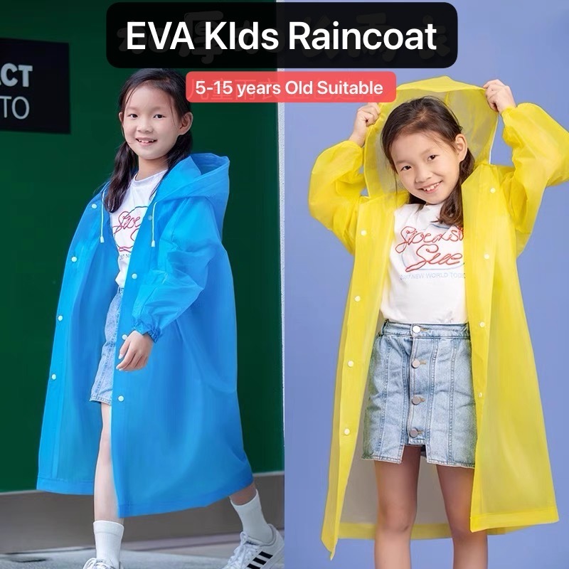 KIDS Raincoat EVA Raincoat Waterproof Windproof Adult & Kids Suitable Size  Raincoat