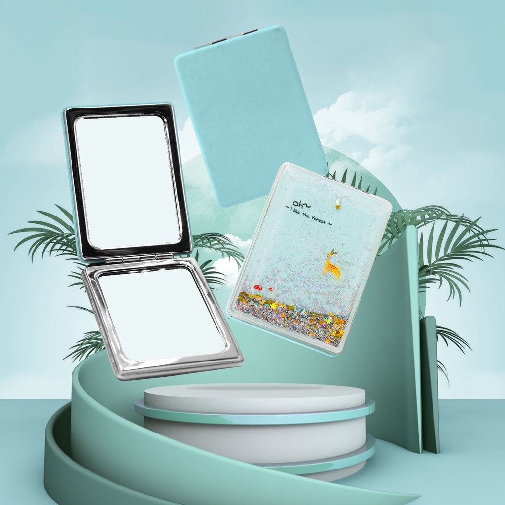Double-sided Cute Folding Small Makeup Mirror Hand Carry Mirror ...