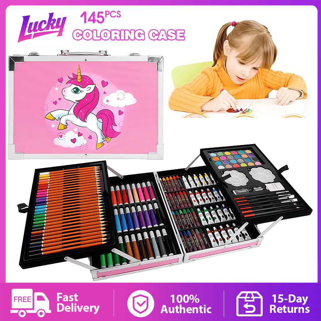 Lucky 168PCS Super Mega Art Coloring Set For Kid Crayons Oil Pastels ...