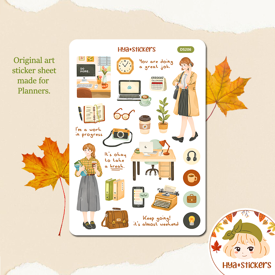Diary Work Employee Office Journal Planner Sticker DS206 | Shopee ...