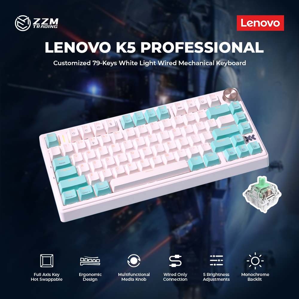 Lenovo K5 Professional 79% Layout Green Switch Wired Mechanical ...