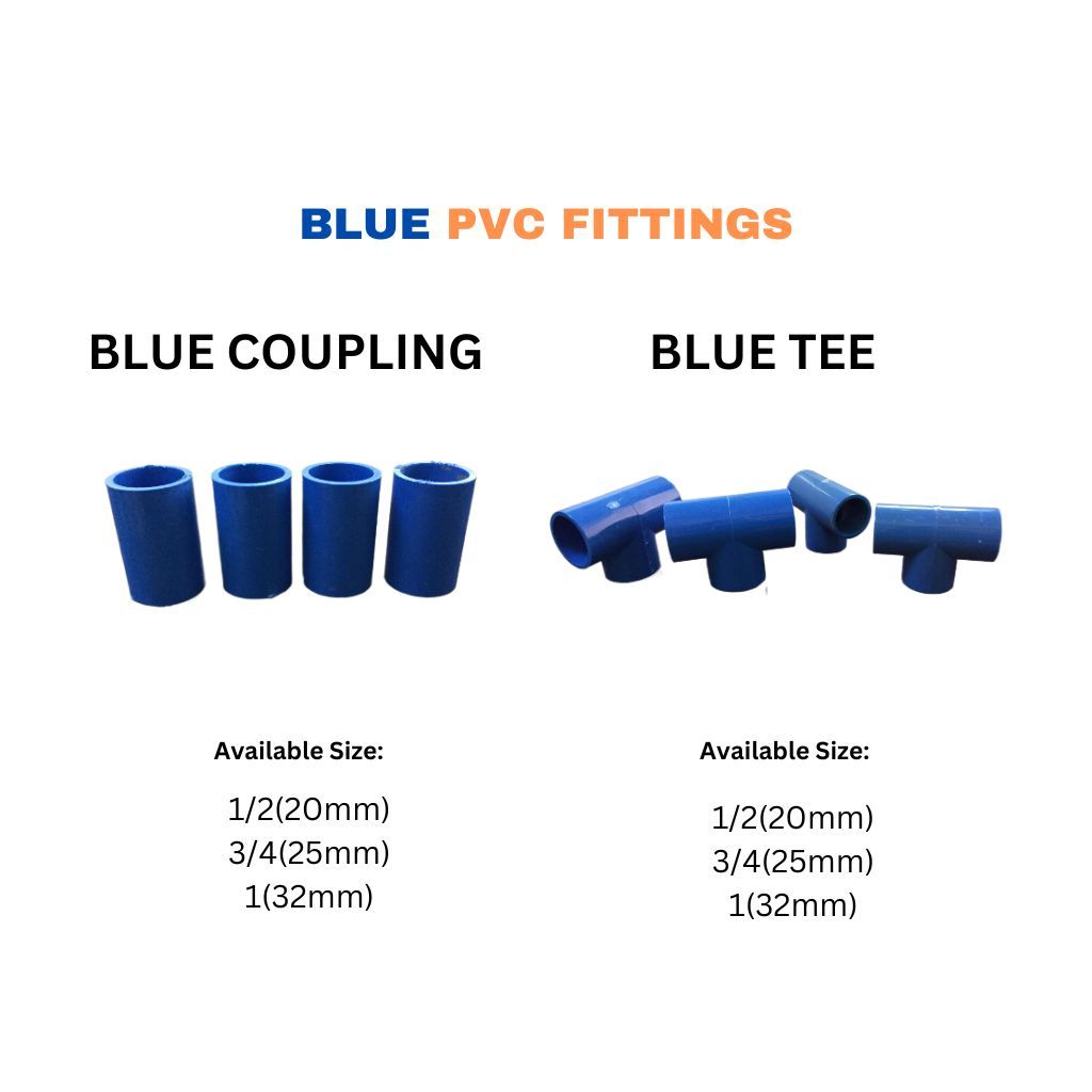BLUE COUPLING & BLUE TEE (20mm)(25mm)(32mm) Blue Pvc Fittings | Shopee ...