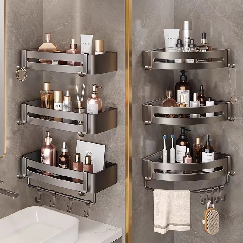 （COD) Bathroom Rack Cosmetic Storage Shampoo Rack Toilet Rack/Kitchen ...