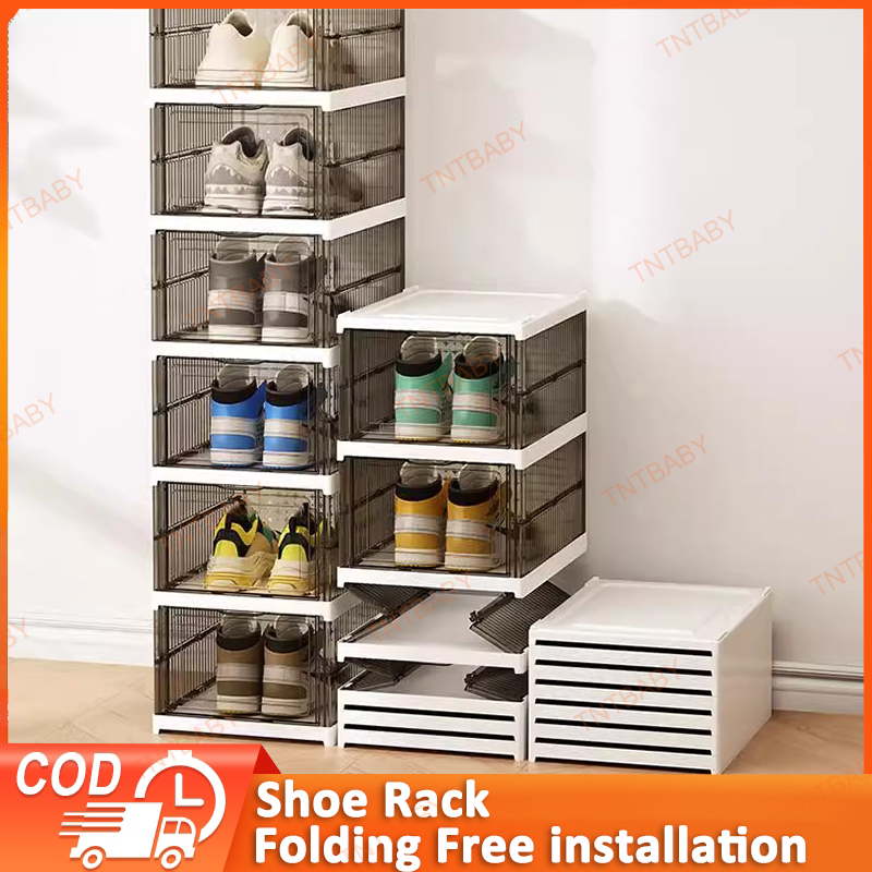 Foldable Shoe Box 3/6/9 Layers Folding Cabinet Storage Shoe Rack ...