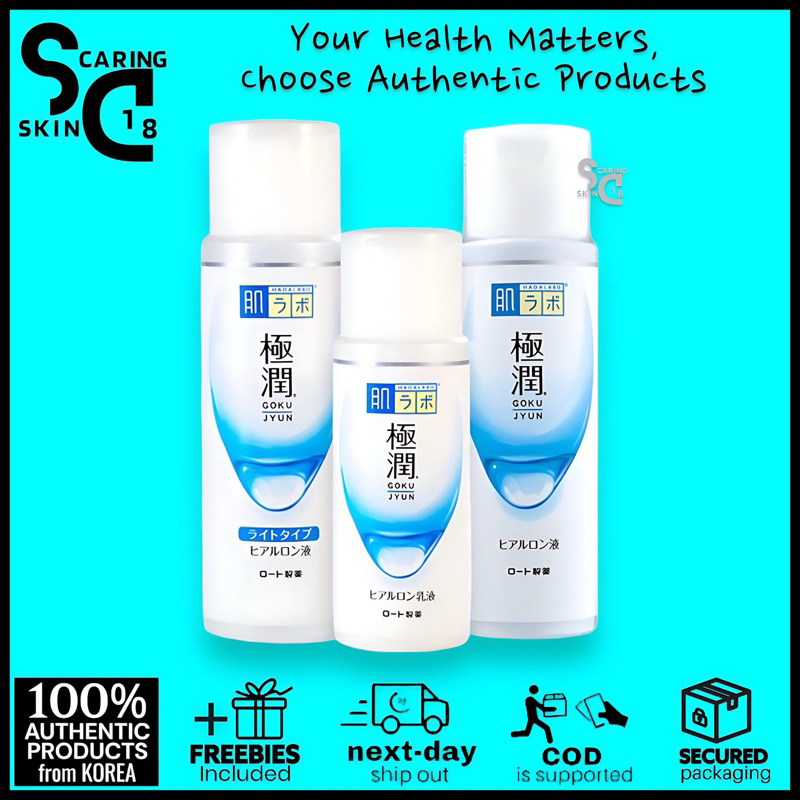 Hada Labo Rohto Gokujyun Hyaluronic Acid Toner/Lotion 400ml / 170ml ...