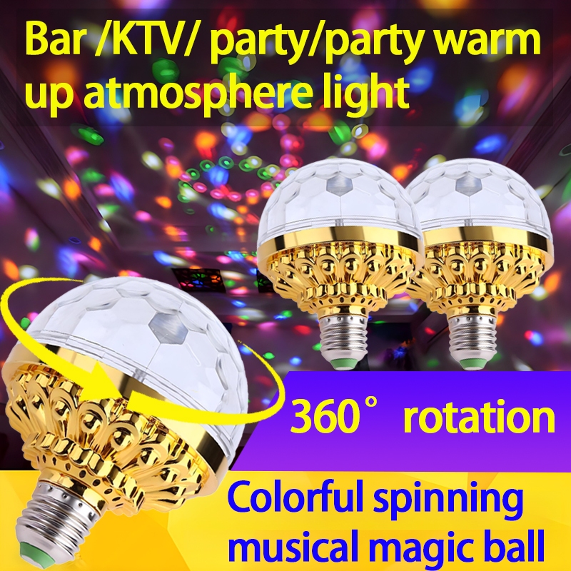 6W Rotating Crystal Magic Ball RGB LED Stage Light Bulb E27 KTV Disco ...