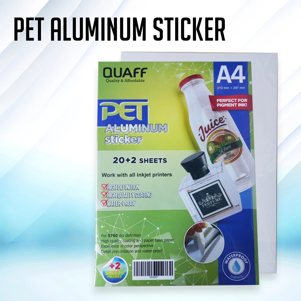 Waterproof Pet Aluminum Vinyl Sticker Paper A4 Inkjet Label Stickers ...
