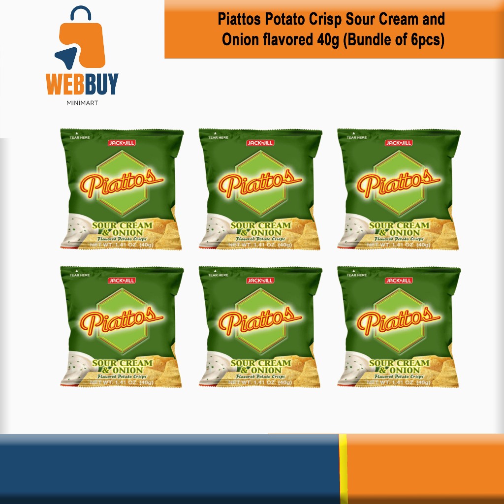 WEBBUY Piattos Potato Crisp Sour Cream and Onion flavored 40g (Bundle