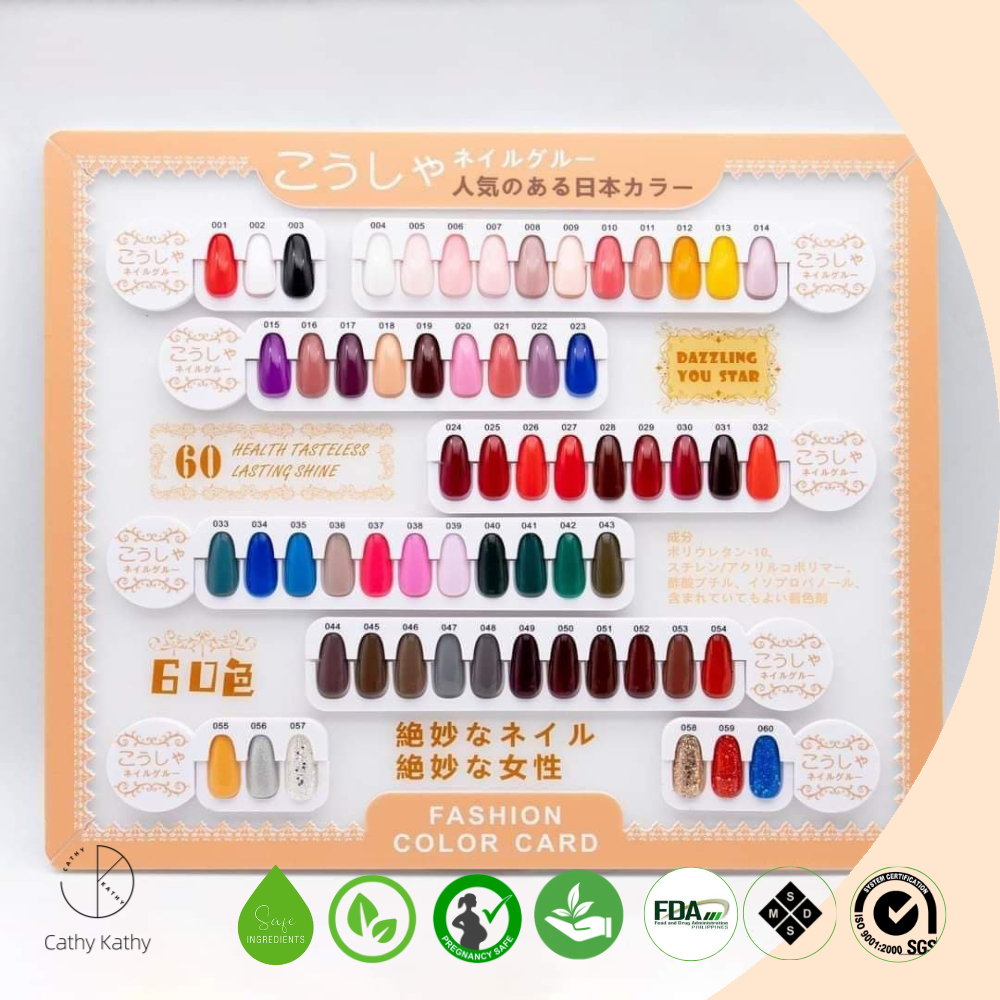 Cathy Kathy Tokyo Collection Removable Swatches Color Chart (60 Colors ...