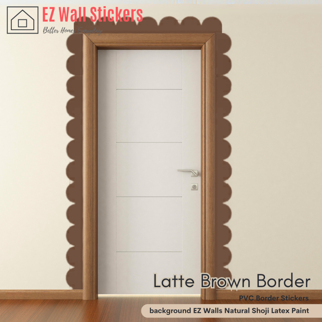 EZ Wall Stickers Latte Brown Border Self Adhesive Boarder Sticker For