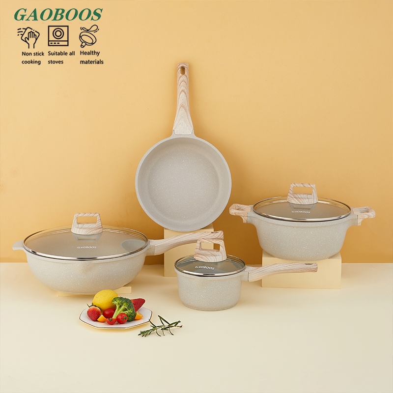 Gaoboos Granite periuk batu Non Stick Cookware Set PFOA Free Suitable ...
