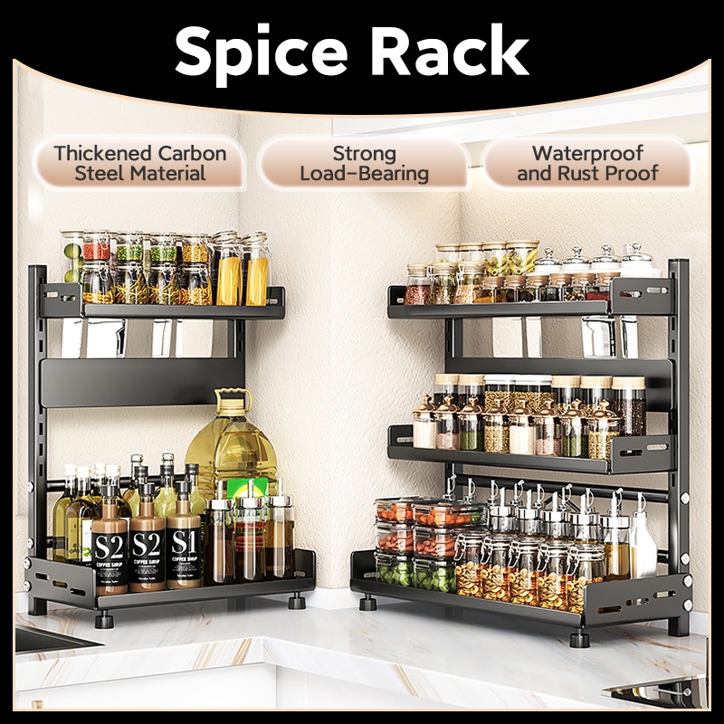 2/3 Tier Multifunctional Kitchen Seasoning Storage Kitchen Organizer ...