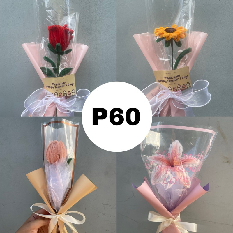 Handmade fuzzy wire flower bouquet for anniversary, gift, birthday