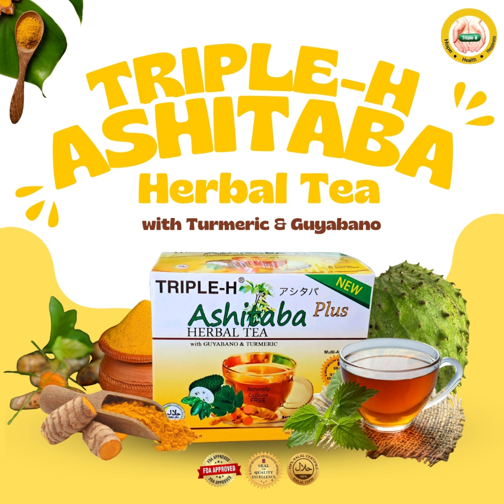 Triple-H Ashitaba Plus Herbal Tea with Guyabano & Turmeric | Shopee ...