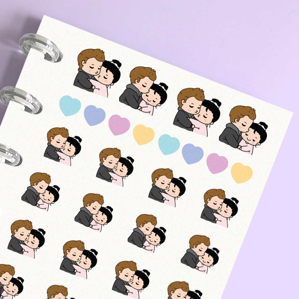 Kiss Couple Stickers for Planners/ Journals/ Bujo/ DIY Scrapbooking ...