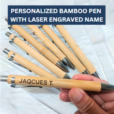 PERSONALIZED BAMBOO PEN WITH LASER ENGRAVED NAME , PERSONALIZED PEN ...