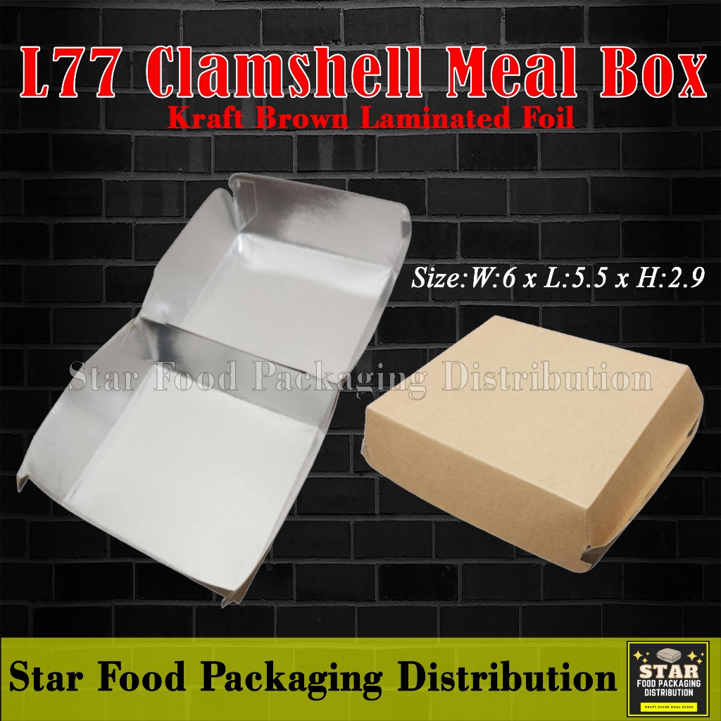 50pcs per pack L77 Clamshell Kraft Brown with Wholesale Price | Shopee ...