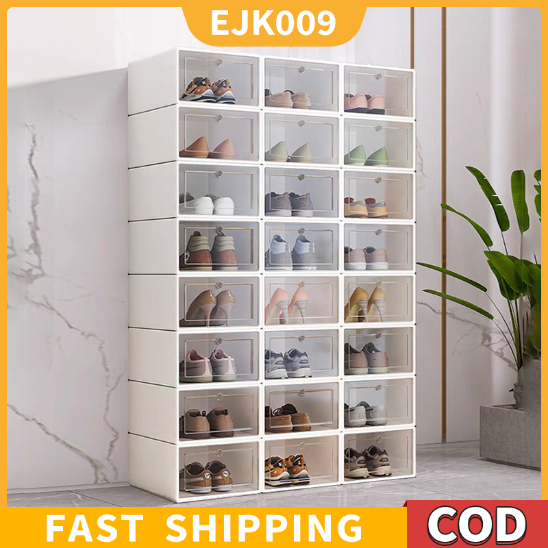 ♡COD♡Big Size Color Shoe Box Foldable Drawer Case Storage Organizer ...