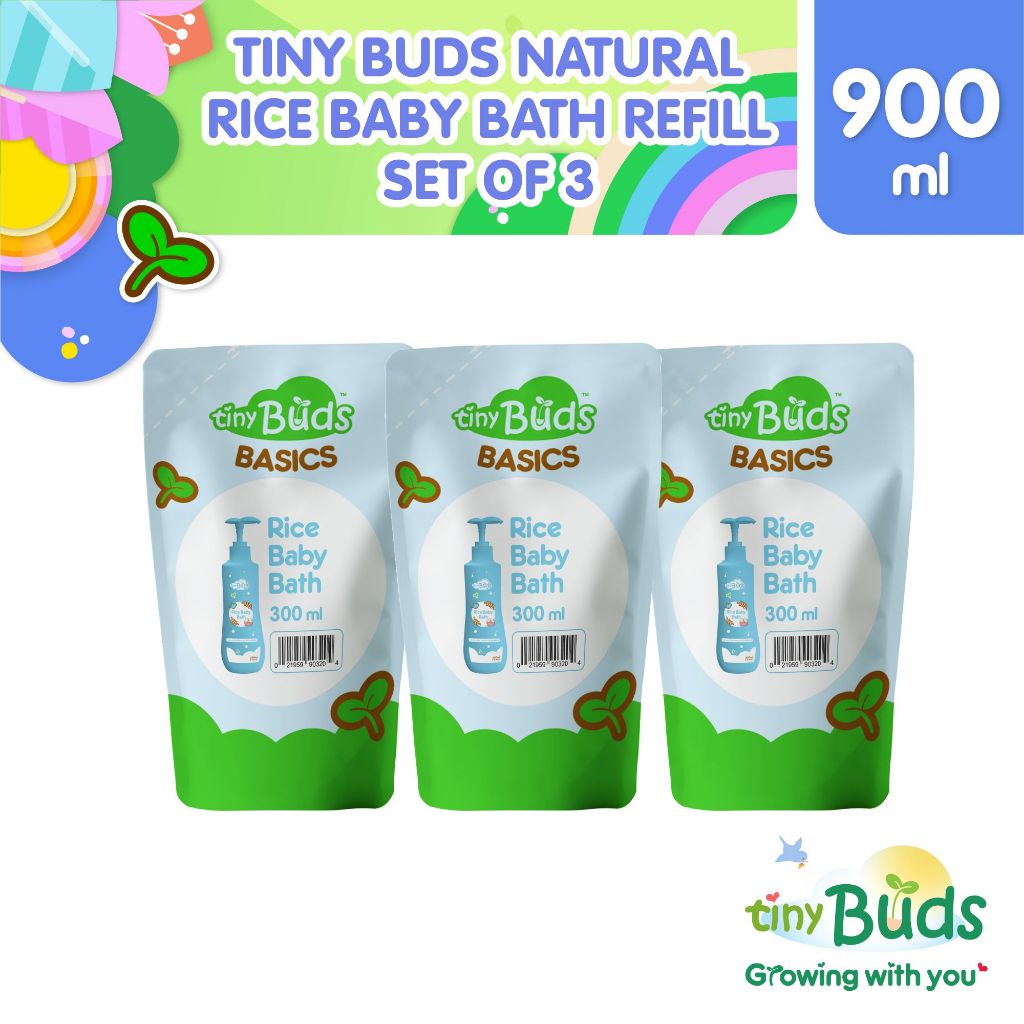 Tiny Buds Natural Rice Baby Bath Refill 300ML Set of 3 | Shopee Philippines