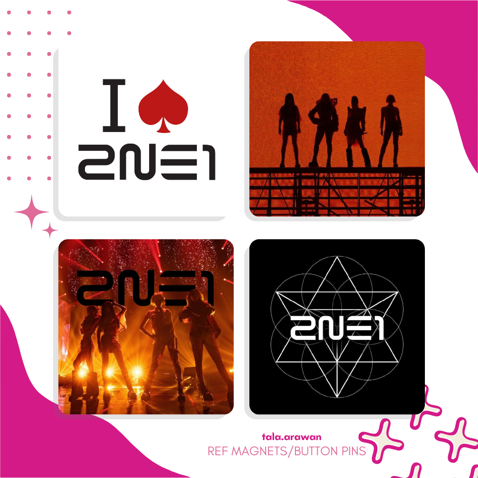 2NE1 Button Pin Ref Magnet 50mm Square Concert Souvenir | Shopee ...