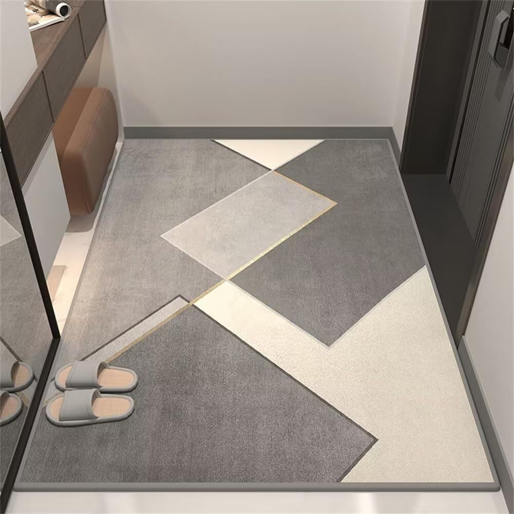 DIY Cuttable Anti Slip Bath Mat Absorbent Drying BathroomMat Soft Comfy