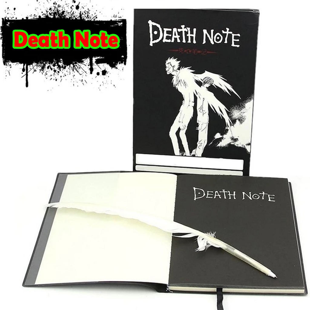 Death Note Cosplay Notebook with Feather Pen Anime Diary Cartoon Book ...